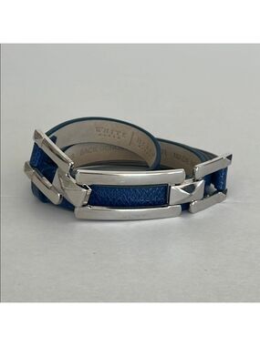 WHBM Leather Belt Lizard Metal Silver Buckle Extendable Belt Women Medium/Large